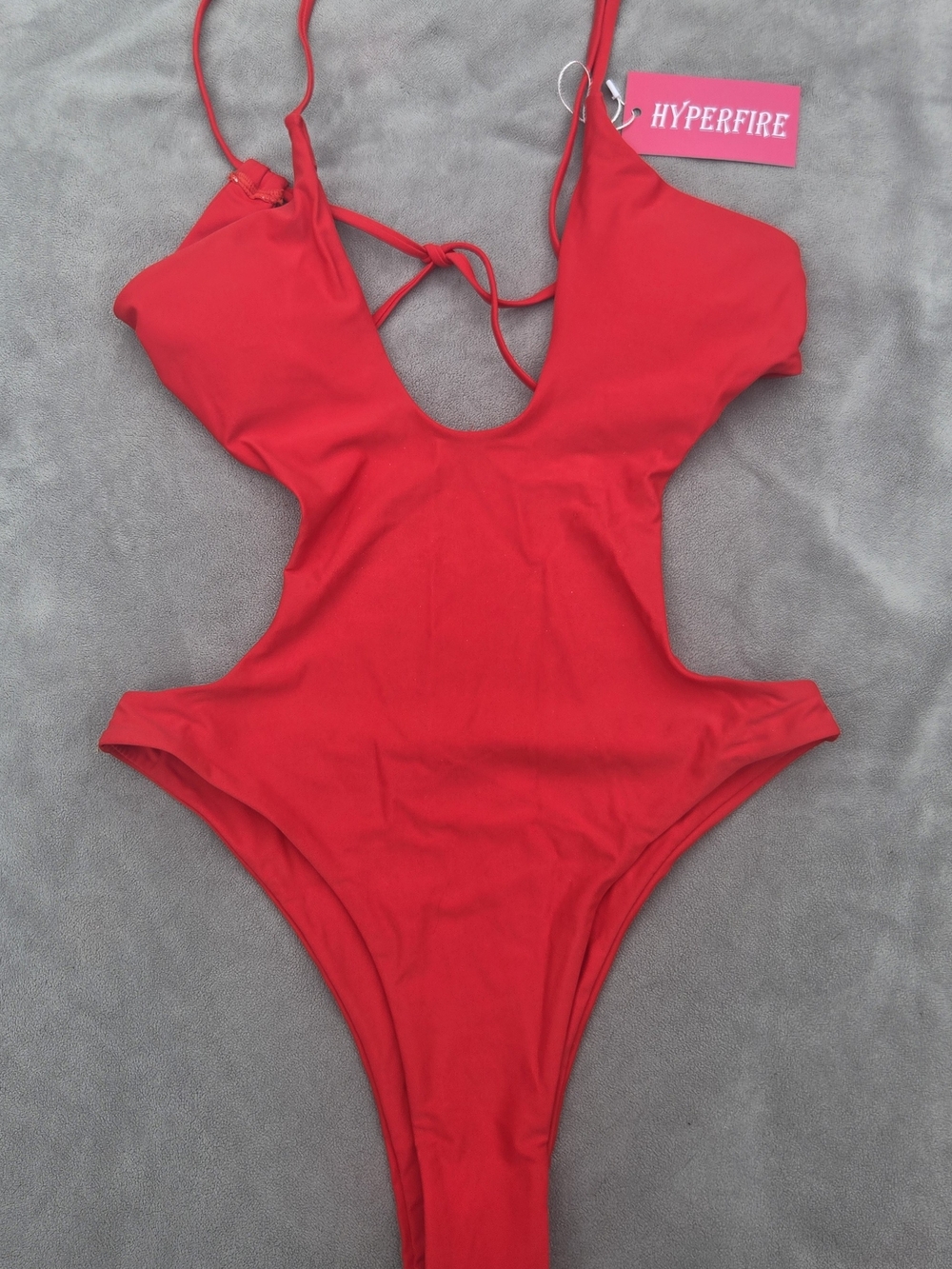 Hyperfire Red Cutout One-Piece Swimsuit - NEW